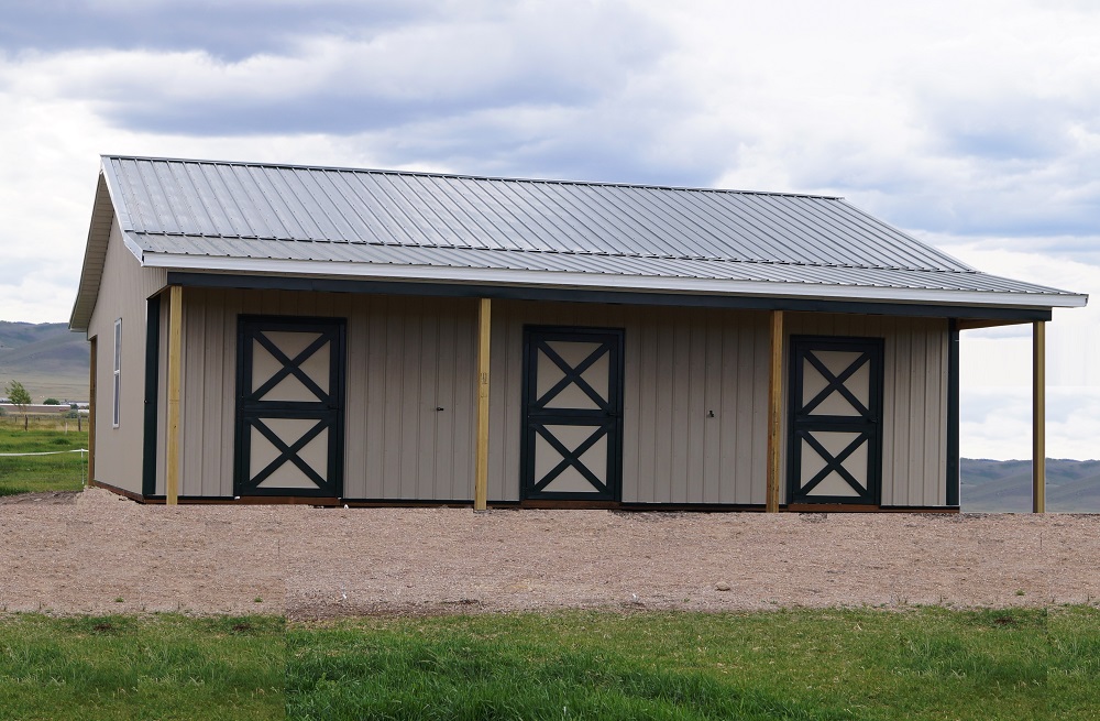 horse barn with three dutch doors